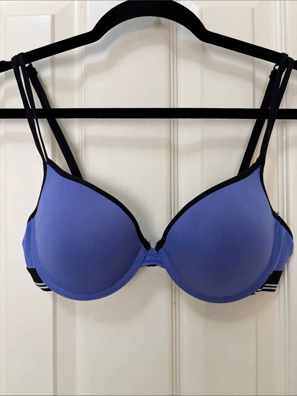 Material Girl Periwinkle & Black Padded T-Shirt Bra